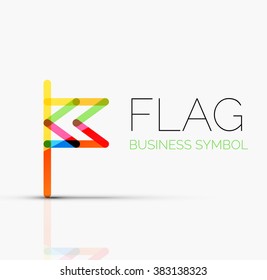 Logo flag, abstract linear geometric business icon