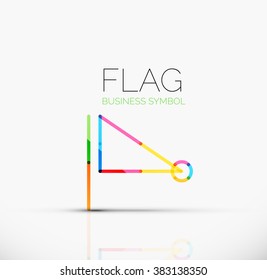 Indicador de logotipo, icono de negocio geométrico lineal abstracto