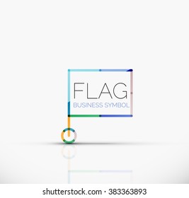 Logo flag, abstract linear geometric business icon