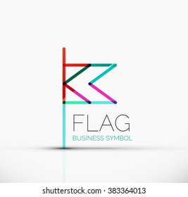 Indicador de logotipo, icono de negocio geométrico lineal abstracto