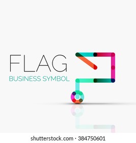 Logo flag, abstract linear geometric business icon