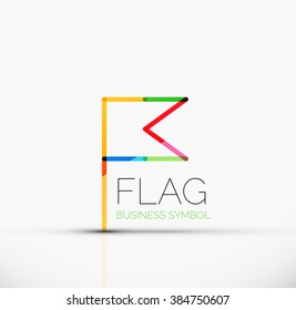 Logo-Flagge, abstraktes lineares geometrisches Geschäftssymbol