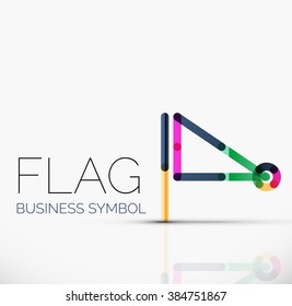 Logo flag, abstract linear geometric business icon