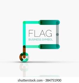 Logo flag, abstract linear geometric business icon