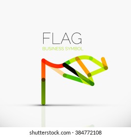 Logo flag, abstract linear geometric business icon