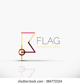 Logo flag, abstract linear geometric business icon