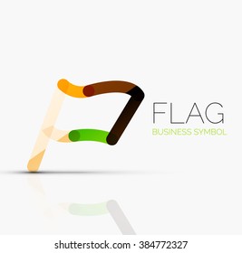 Indicador de logotipo, icono de negocio geométrico lineal abstracto