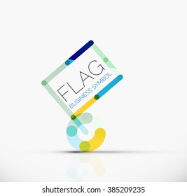 Logo flag, abstract linear geometric business icon