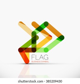 Logo flag, abstract linear geometric business icon