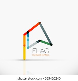 Logo flag, abstract linear geometric business icon