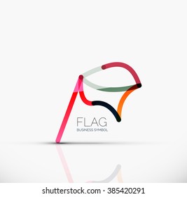 Logo flag, abstract linear geometric business icon