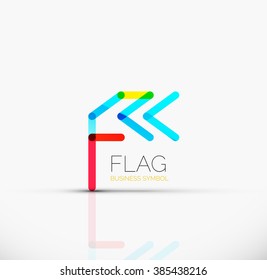 Indicador de logotipo, icono de negocio geométrico lineal abstracto