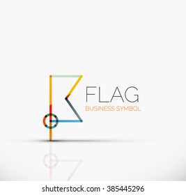 Logo flag, abstract linear geometric business icon