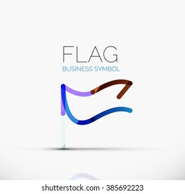 Logo-Flagge, abstraktes lineares geometrisches Geschäftssymbol