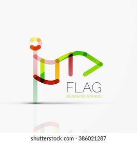 Logo flag, abstract linear geometric business icon