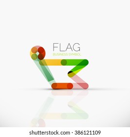 Logo flag, abstract linear geometric business icon