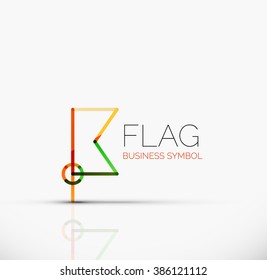 Logo flag, abstract linear geometric business icon