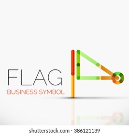 Logo flag, abstract linear geometric business icon