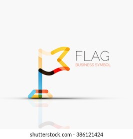Logo flag, abstract linear geometric business icon
