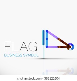 Logo flag, abstract linear geometric business icon