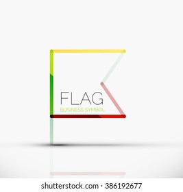 Logo flag, abstract linear geometric business icon