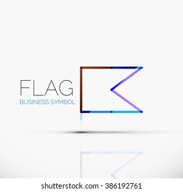 Indicador de logotipo, icono de negocio geométrico lineal abstracto