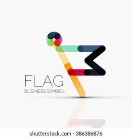 Indicador de logotipo, icono de negocio geométrico lineal abstracto