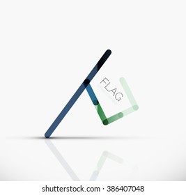 Indicador de logotipo, icono de negocio geométrico lineal abstracto