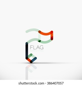 Indicador de logotipo, icono de negocio geométrico lineal abstracto