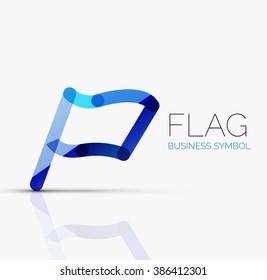 Logo flag, abstract linear geometric business icon