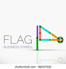 Logo flag, abstract linear geometric business icon