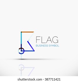 Indicador de logotipo, icono de negocio geométrico lineal abstracto