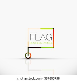 Logo flag, abstract linear geometric business icon