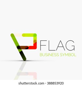 Indicador de logotipo, icono de negocio geométrico lineal abstracto