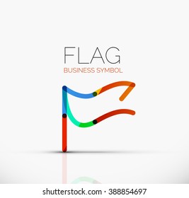 Logo-Flagge, abstraktes lineares geometrisches Geschäftssymbol
