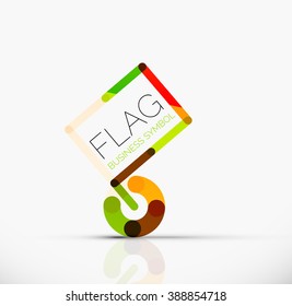 Logo flag, abstract linear geometric business icon