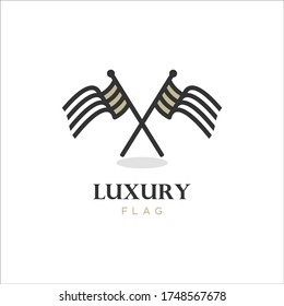 logo flag design template that looks luxurious and elegant
