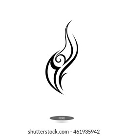 Logo flame of fire. Element for design. Vector illustration.
