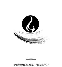 Logo flame of fire. Element for design. Vector illustration.