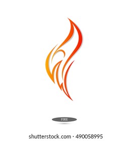 Logo flame of fire. Element for design. Vector illustration.