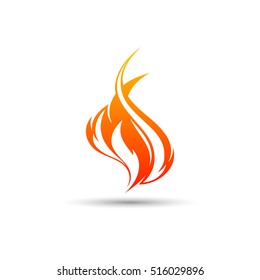Logo flame of fire. Element for design. Vector illustration.