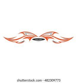 Logo flame of fire. Tatoo. Element for design. Vector illustration.