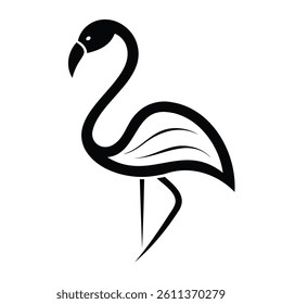 logo flamingo lineart black white