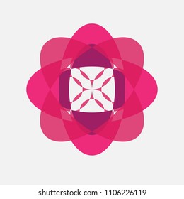 Logo flat design fiolet abstract flower