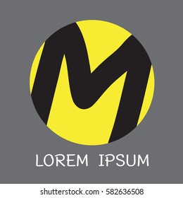 logo flat design. m signal