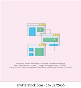 logo flat design site, structure, 02 with background