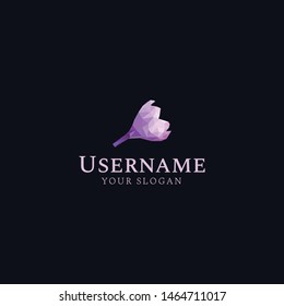 logo of flat flower with artistic modern style