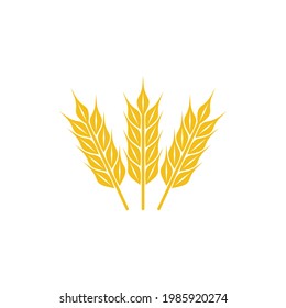 Icono plano del logotipo tres hebras de trigo