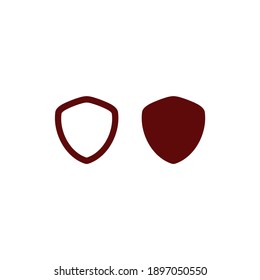 logo flat shield icon in red