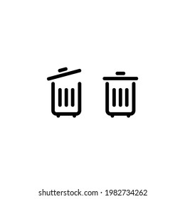 logo flat simple icon of two bins with open and closed lids